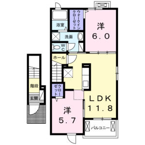 2LDK 間取り図