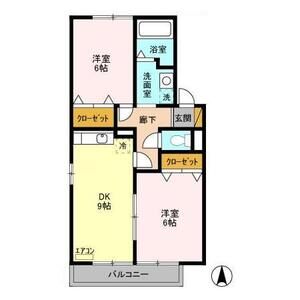 2DK 間取り図