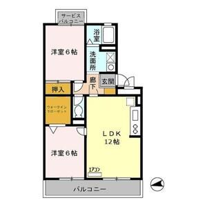 2LDK 間取り図