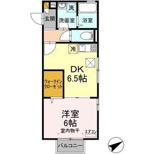 1DK 間取り図