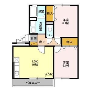 2LDK 間取り図