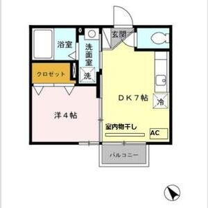 1DK 間取り図