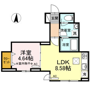 1LDK 間取り図
