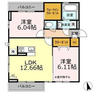 2LDK 間取り図