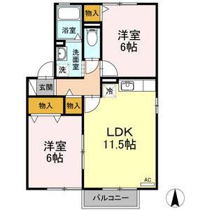 2LDK 間取り図