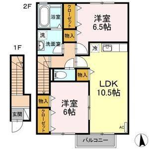2LDK 間取り図