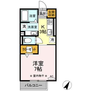 1K 間取り図