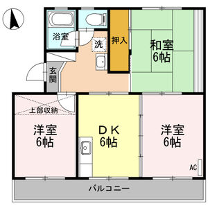 3DK 間取り図