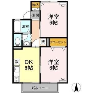 2DK 間取り図