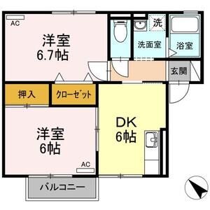 2DK 間取り図