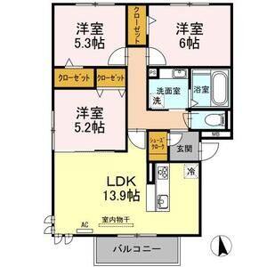 3LDK 間取り図