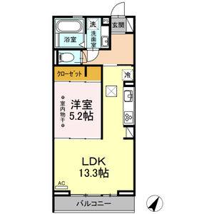 1LDK 間取り図