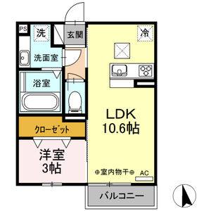 1LDK 間取り図