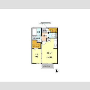 1DK 間取り図