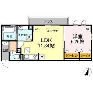 1LDK 間取り図
