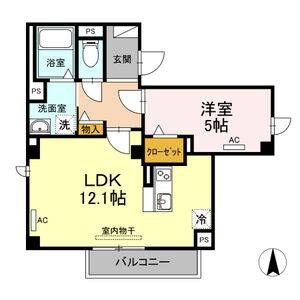 1LDK 間取り図