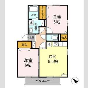 2DK 間取り図
