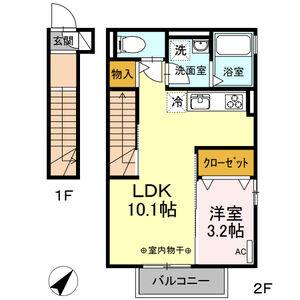 1LDK 間取り図
