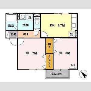2DK 間取り図