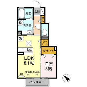 1LDK 間取り図