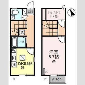 1DK 間取り図