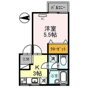 1K 間取り図