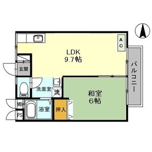 1LDK 間取り図