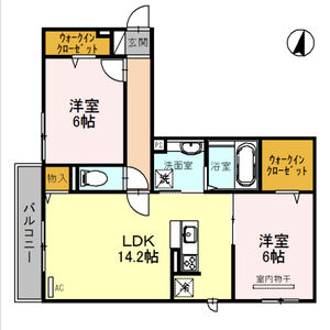 2LDK 間取り図
