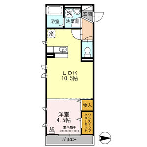 1LDK 間取り図