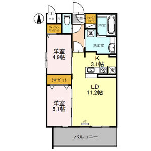 2LDK 間取り図