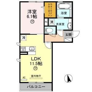 1LDK 間取り図