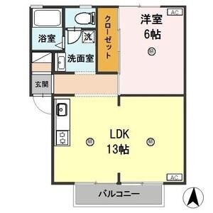 1LDK 間取り図