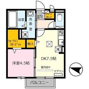 1DK 間取り図