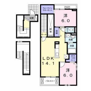 2LDK 間取り図