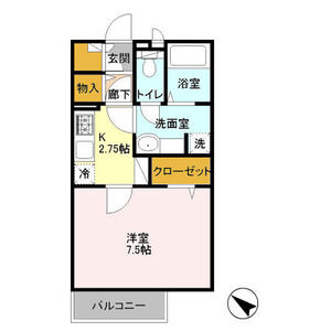 1K 間取り図