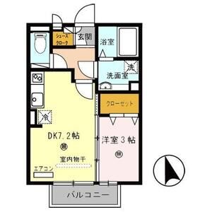 1DK 間取り図