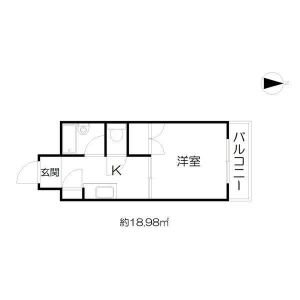 1K 間取り図