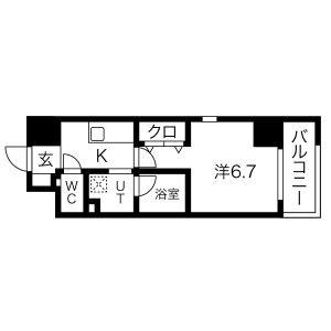1K 間取り図