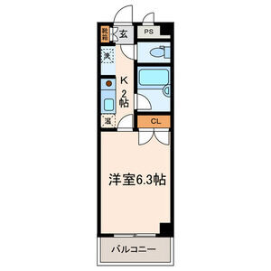 1K 間取り図