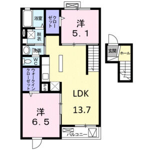 2LDK 間取り図