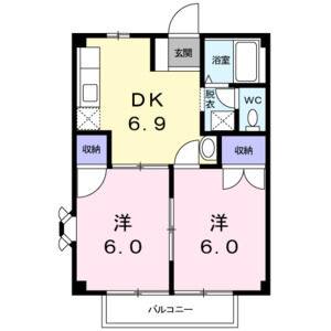 2DK 間取り図