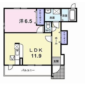 1LDK 間取り図