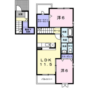 2LDK 間取り図