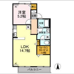 1LDK 間取り図