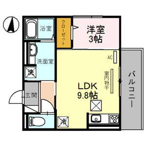 1LDK 間取り図