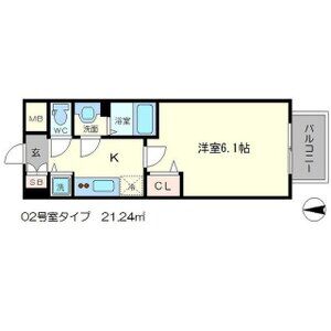 1K 間取り図
