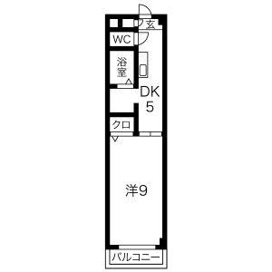 1DK 間取り図