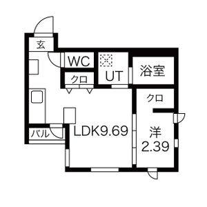 1LDK 間取り図