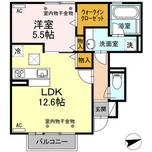 1LDK 間取り図