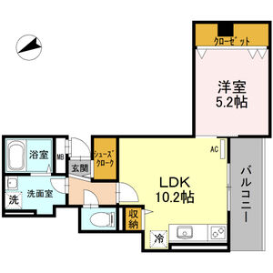 1LDK 間取り図
